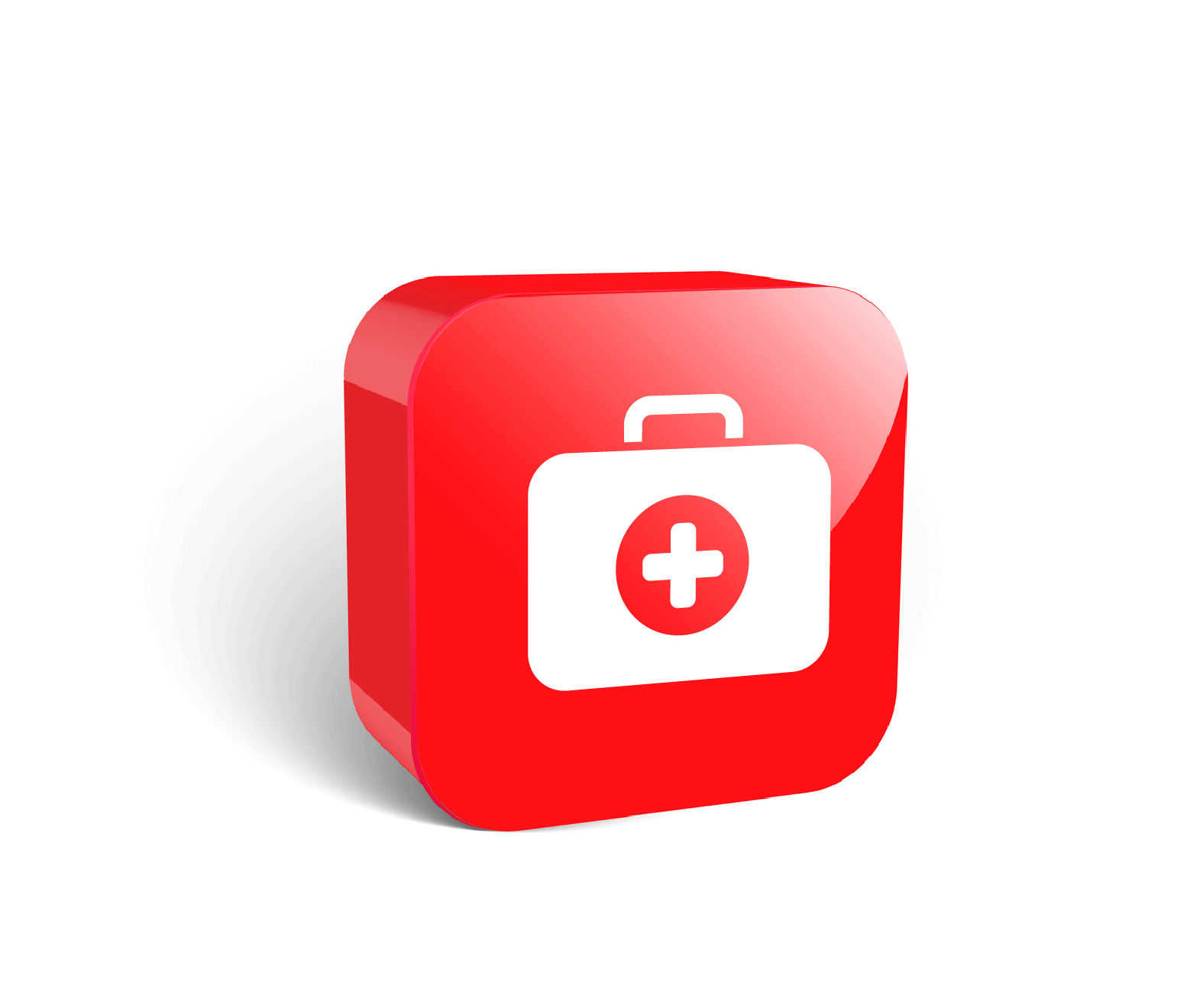 czerwona ikona prywatna opieka medyczna