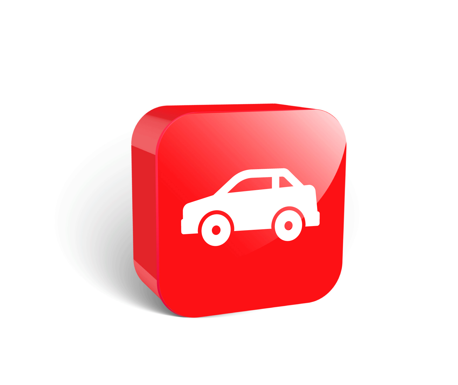 duża czerwona ikona 3D, samochód służbowy