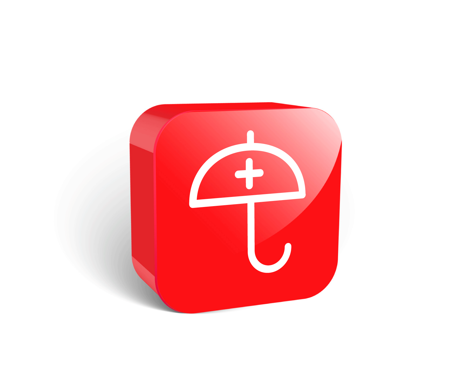 duża czerwona ikona 3D, ubezpieczenia grupowe